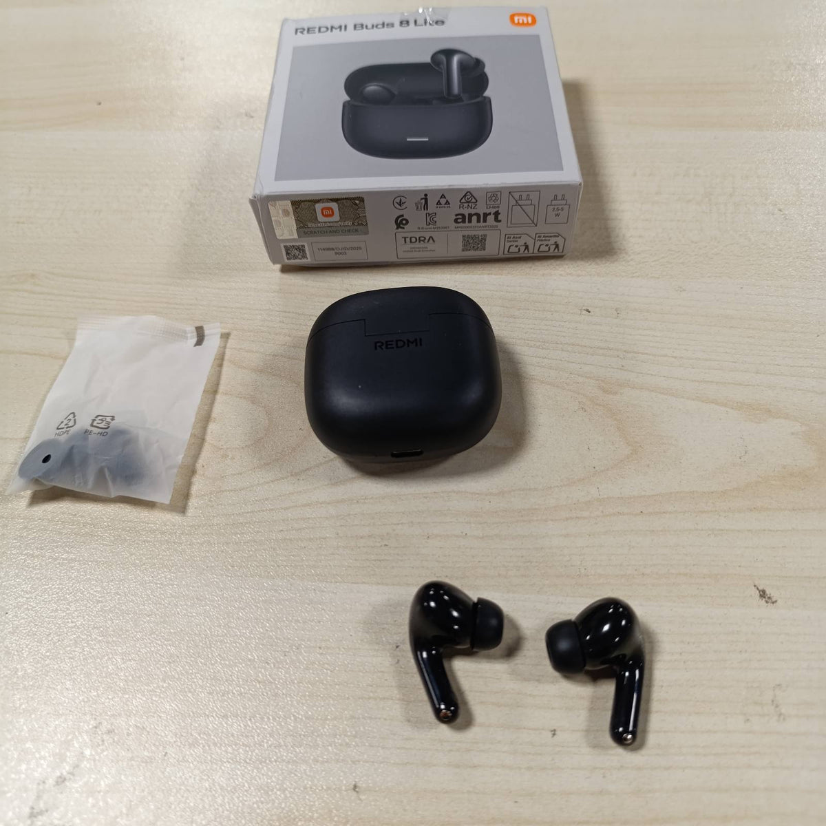 273606 - XIAOMI REDMI Kufje Bluetooth Buds 8 Lite True Wireless për në Vesh, Anulim Aktiv i Zhurmës 42dB, Altoparlant 12.4 mm, Jetëgjatësi Baterie deri në 36 orë, Bluetooth 5.4, E Zezë
