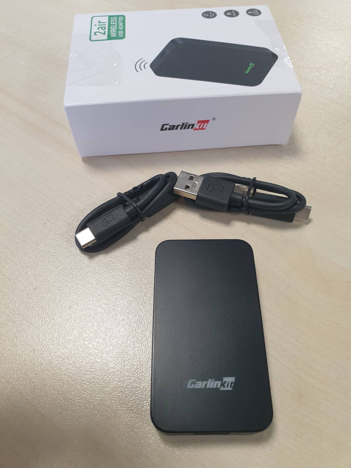 319587 - CARLINKIT Adaptues pa tel 5.0 (2 në 1), plug and play, për makina me Carplay dhe Android Auto, konverton Carplay me kabëll në pa tel, lidh AA me Android Auto me kabëll