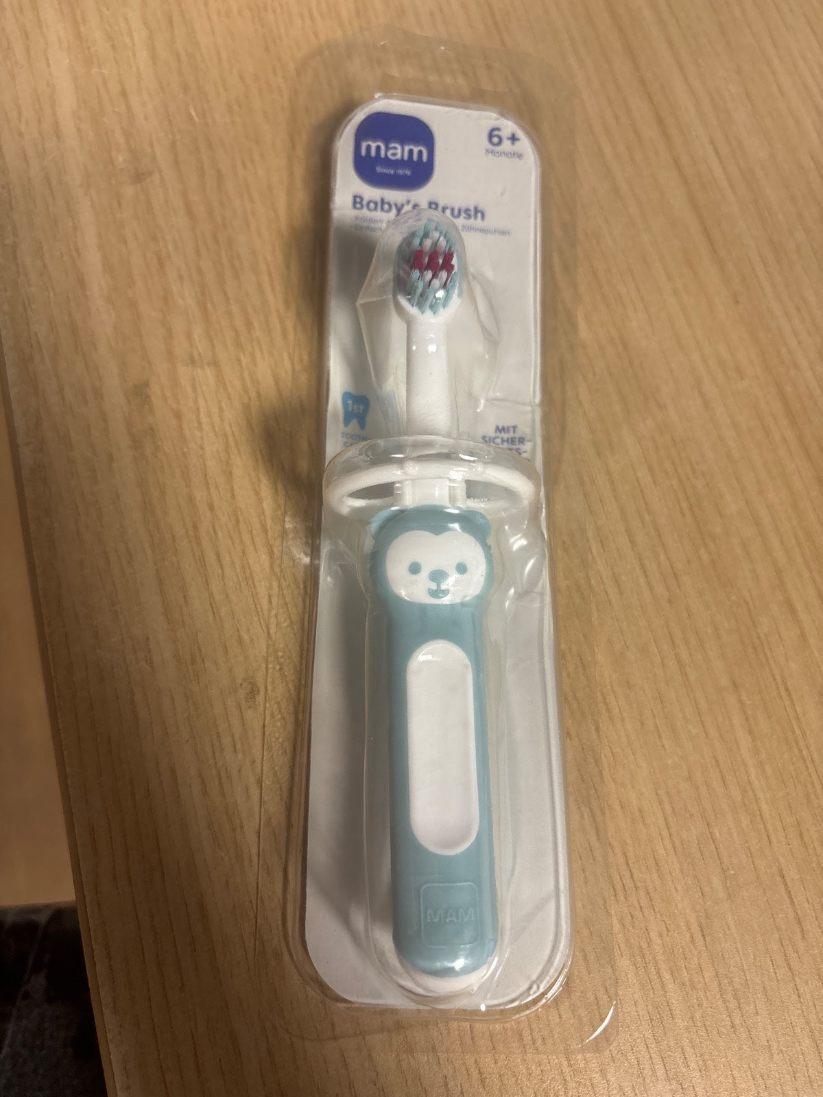 275973 - MAM Furçë dhëmbësh Baby's Brush, furçë për fëmijë me dorezë të shkurtër, për pastrim të butë të dhëmbëve, për fëmijë nga 6+ muaj, ngjyrë turkeze