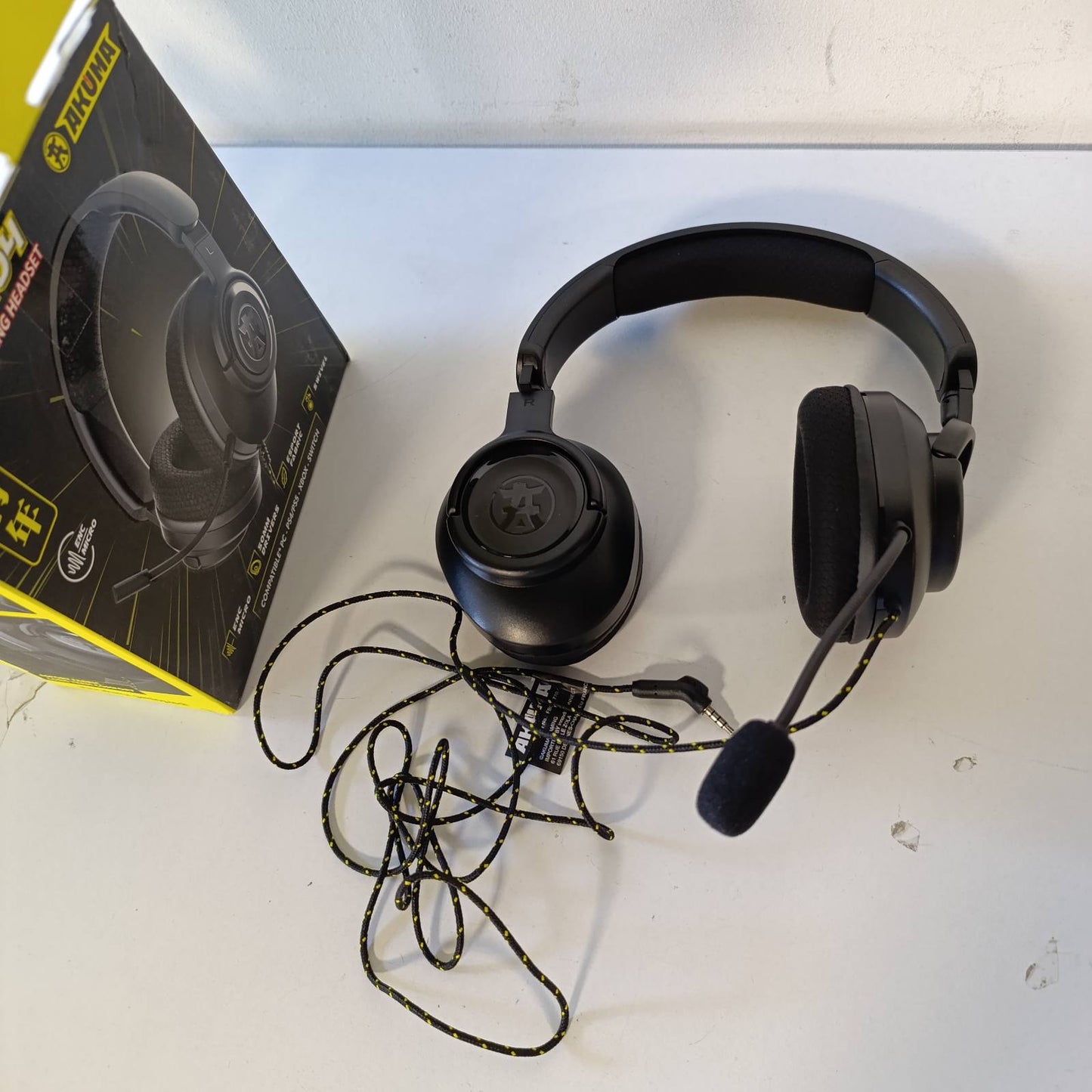 273701 - AKUMA Kufje për Lojëra me Tel SEINEN H04, Mikrofon me Anulim Zhurme, Zë Stereo 50 mm, Jack 3.5 mm, i pajtueshëm me PC, PS5, Xbox, Switch, Smartphone