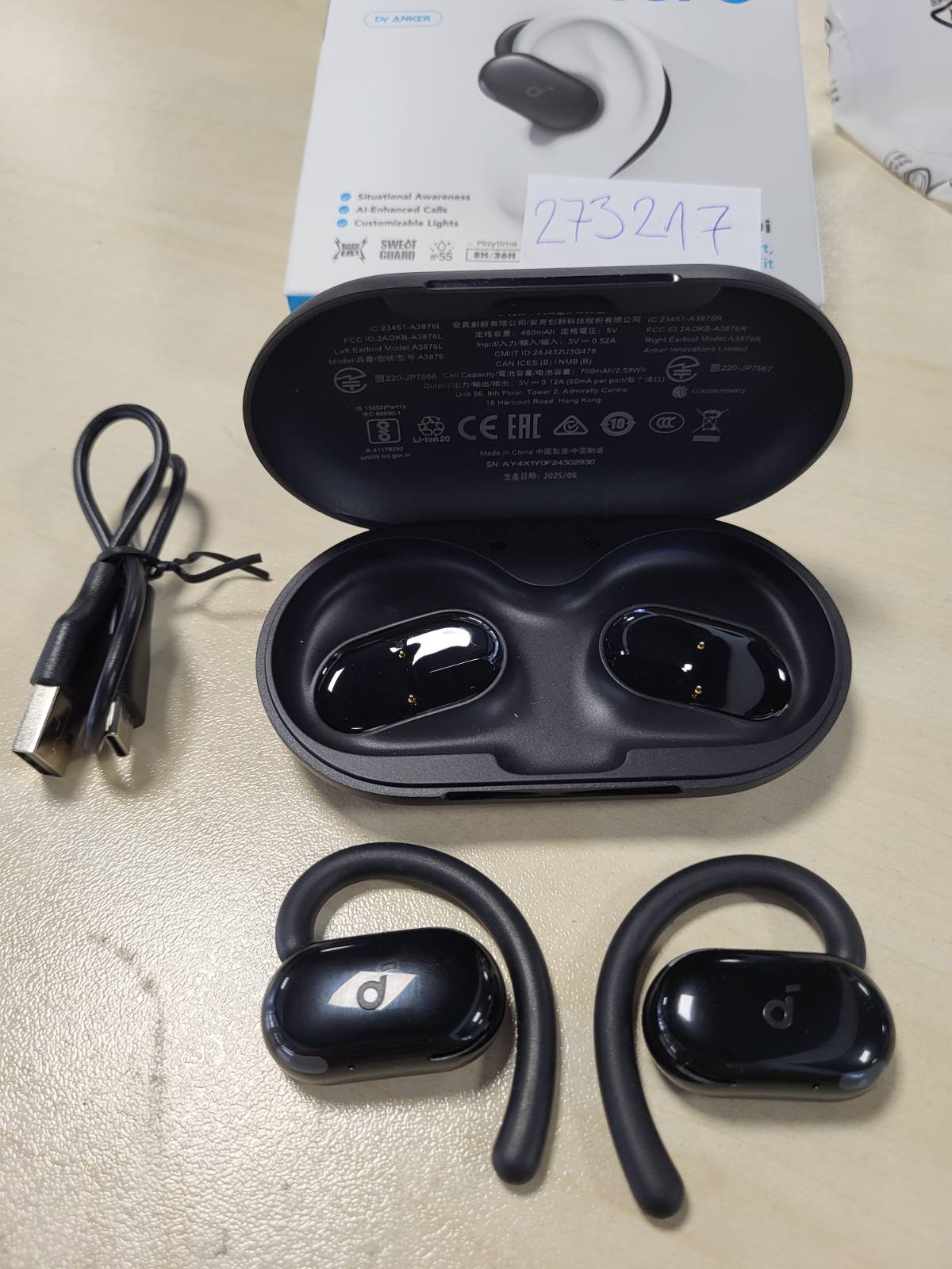 273217 - ANKER Kufje Soundcore V20i me vesh të hapur, grepa veshësh të rregullueshëm, IP55, Bluetooth 5.4, 36 orë kohëzgjatje luajtjeje, bas i fortë, thirrje pa zhurmë
