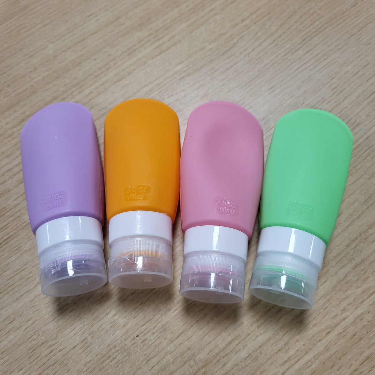 301394 - AIQINU - Shishe udhëtimi të rimbushshme 90ml, 4 copë, silikoni i papërshkueshëm nga rrjedhjet, pa BPA
