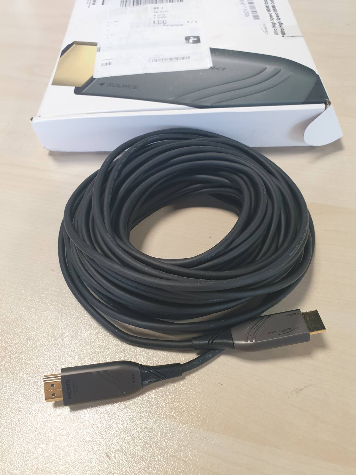 309573 - KABELDIREKT Kabel optike 8K HDMI 2.1b – 15 m – e certifikuar