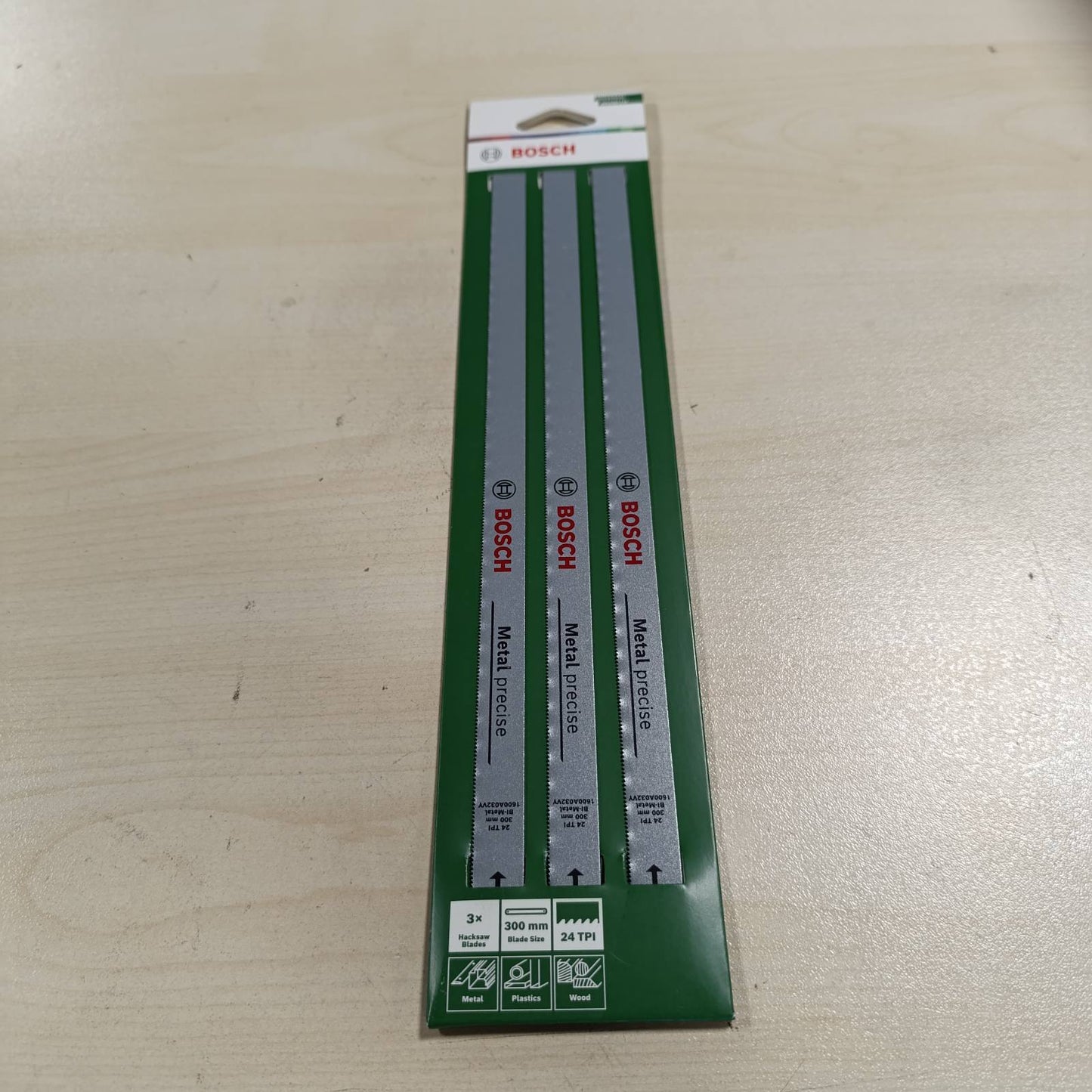 322738 - BOSCH Tehe sharre hekuri Precise 300 mm, 3 copë (për sharre hekuri 300 mm; 24 TPI; tehe sharre bimetale për prerje precize në metal, dru, plastikë, materiale kompozite)