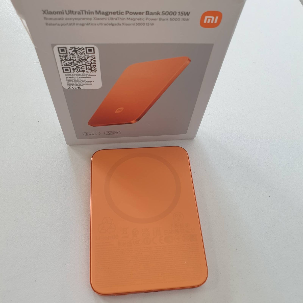 309649 - XIAOMI Banka e energjisë magnetike ultra e hollë 5000mAh, 15W MagSafe, GL Portokalli