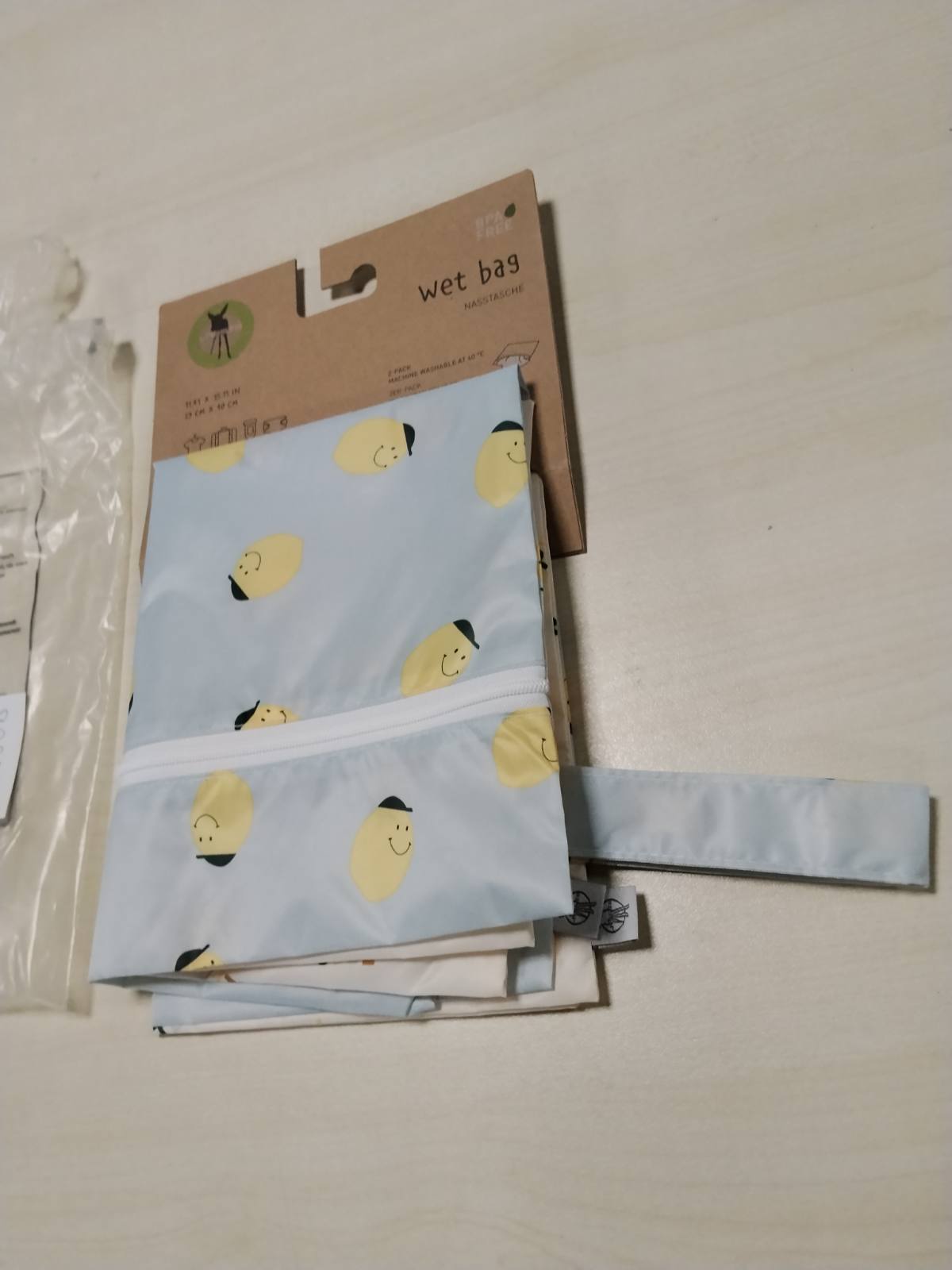 306508 - LÄSSIG Çanta të lagura të ripërdorshme, 2-paketë, Limon me fruta të lumtura