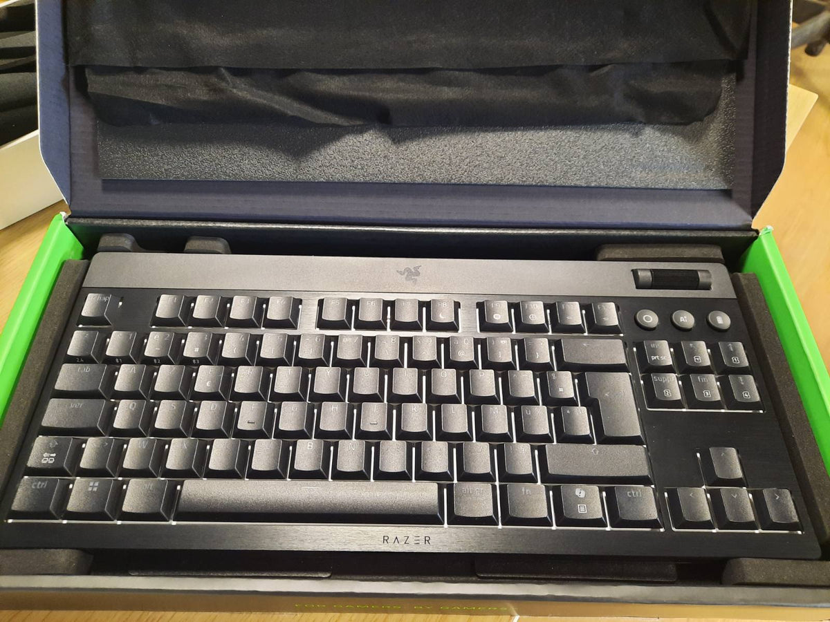 309476 - RAZER BlackWidow V4 Tenkeyless HyperSpeed Low Profile - Tastierë pa tel për lojëra me ndërrim të shpejtë (Bluetooth, rrotë lëvizëse shumëfunksionale dhe 3 butona) Çelës portokalli | Tastierë franceze AZERTY