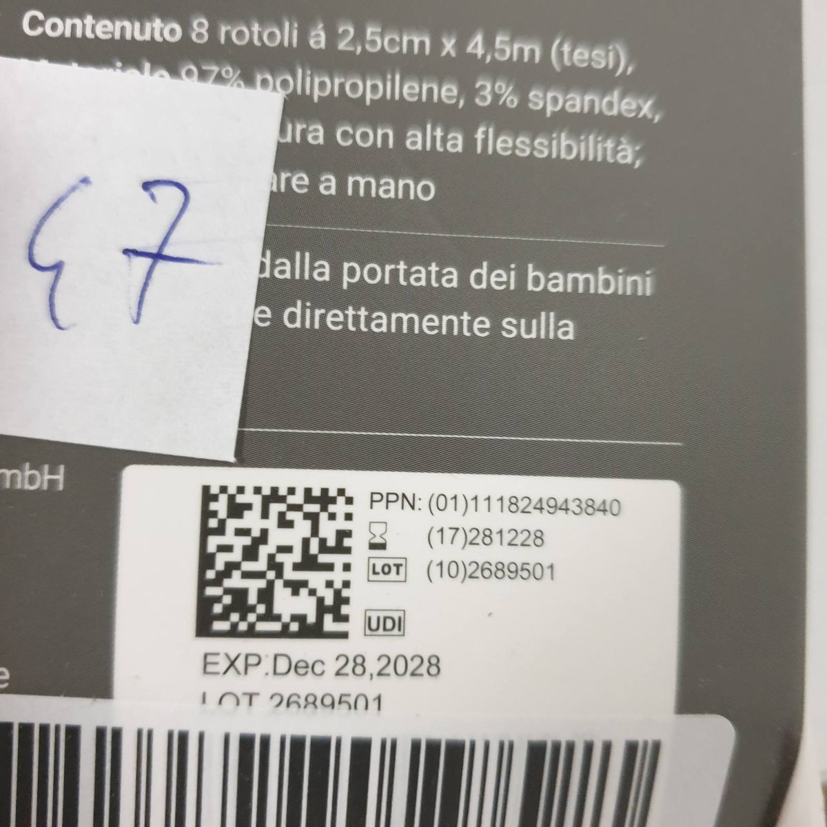 306947 - TRUETAPE® Fletë për gishtat 8 rrotulla 2.5cm x 4.5m ngjyrë bezhë