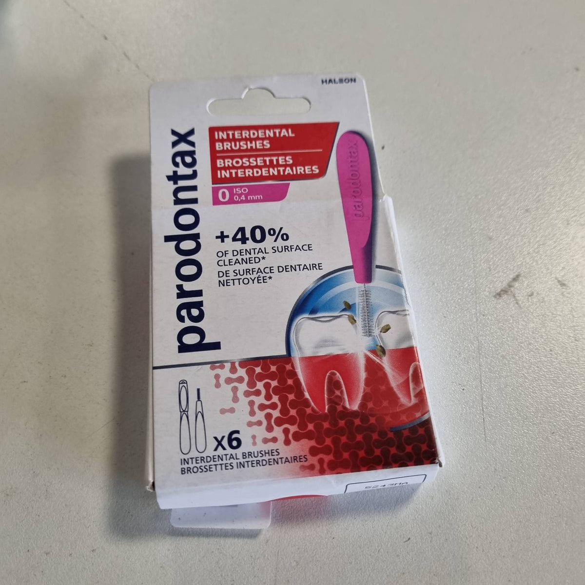 304010 - PARODONTAX Furça Ndërdhëmbore 0.4 mm, pako me 6 furça, mbulon 40% më shumë sipërfaqe larjeje