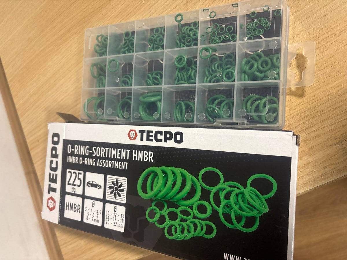 335223 - OTECPO Asortiment unazash HNBR me 225 copë Ø3 - Ø 22 mm, Rezistent ndaj acidit, karburantit, vajit, ftohësit, temperaturës -40 °C deri në +150 °C
