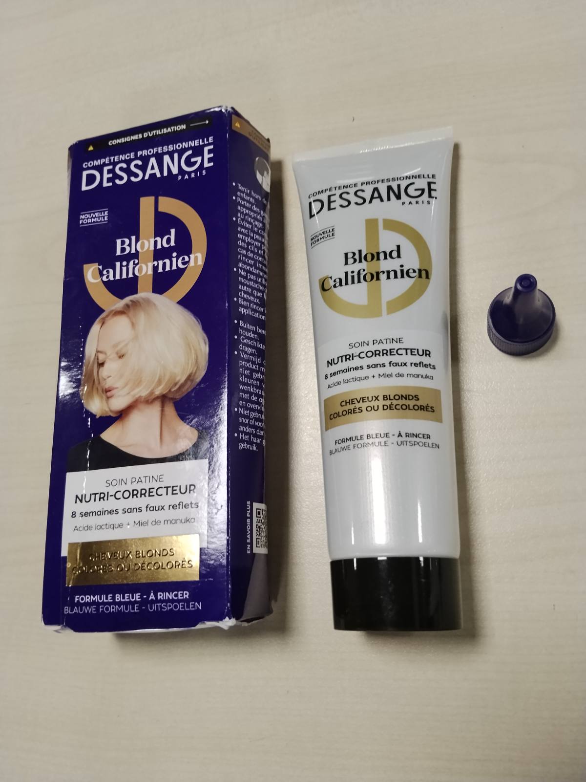 290381 - DESSANGE Trajtim me Patinë Kaliforniane Blonde Blu me Acid Laktik dhe Mjaltë 140ml
