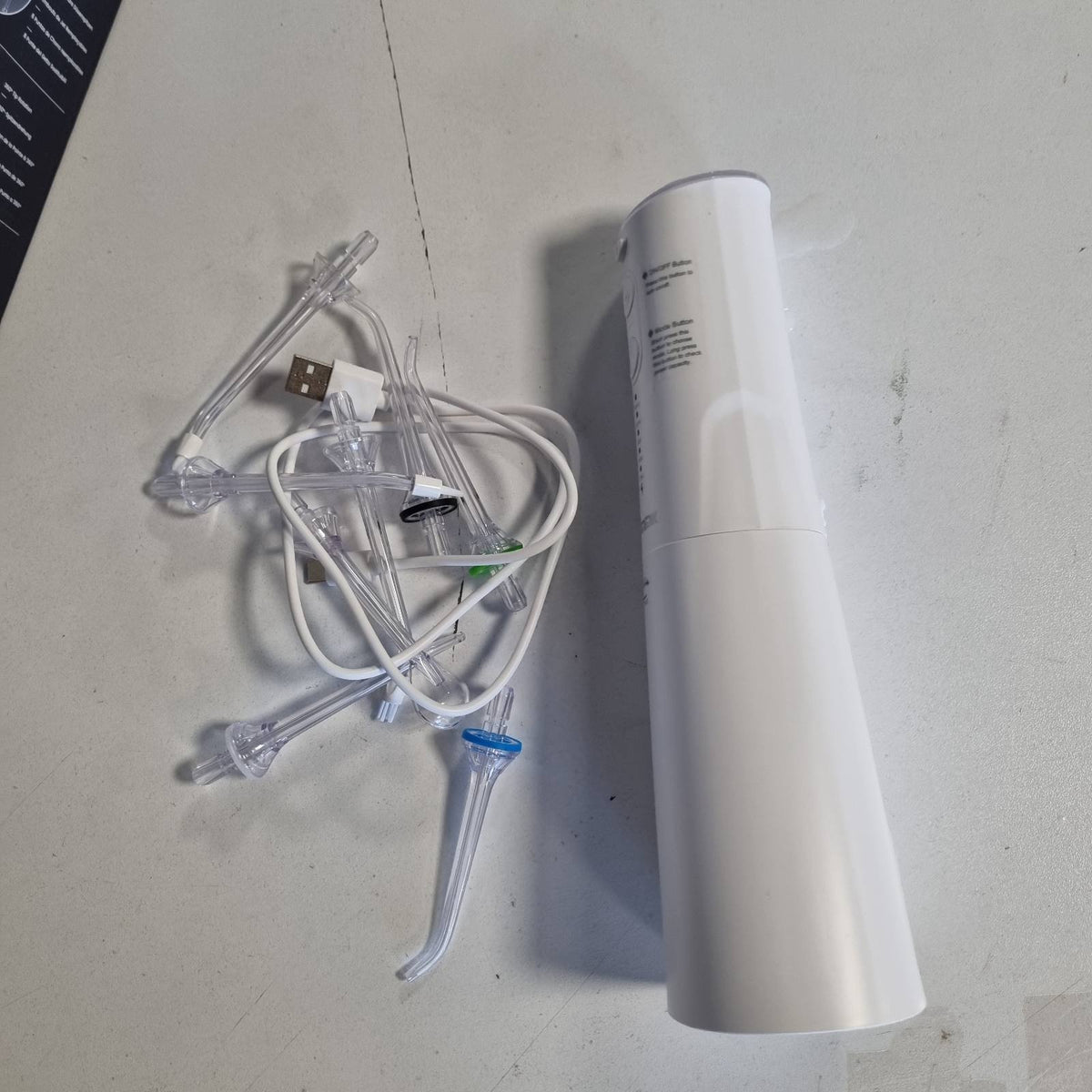 302974 - VIMMK Pastrues uji elektrik pa tel me 5 mënyra dhe 8 gryka, i rikarikueshëm USB-C, IPX7, rezervuar uji 300 ml, i bardhë i çelët
