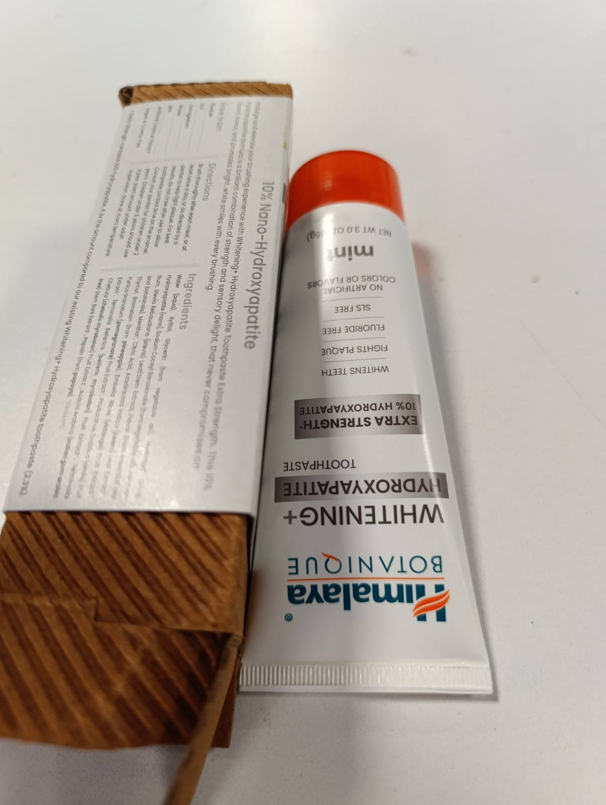 302233 - HIMALAYA Botanique Whitening+ Pastë dhëmbësh, 85g, 10% Hidroxyapatite (HA), pa fluor, vegane, pa gluten, remineralizim që nga dita e 7-të