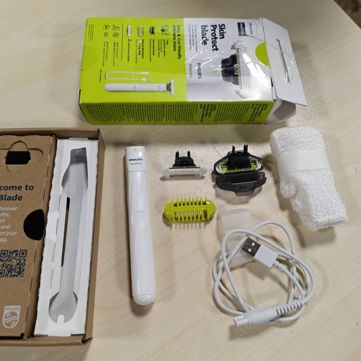 302880 - PHILIPS OneBlade Intime, rruajtje intime, rregullim dhe rruajtje me mbrojtje shtesë të lëkurës, QP1924/28
