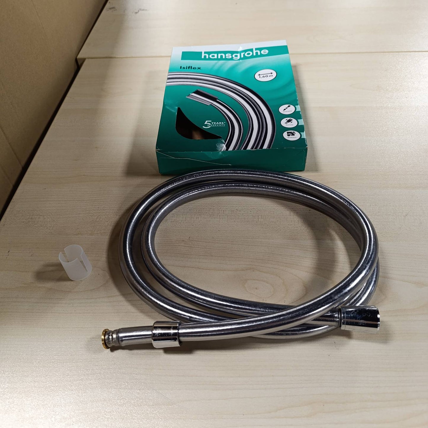 322488 - HANSGROHE Isiflex - tub dushi universal 1.60 m, me mbrojtje kundër përdredhjes, tub dushi fleksibël me mbrojtje nga përdredhja, përfshirë unaza vulosëse, krom