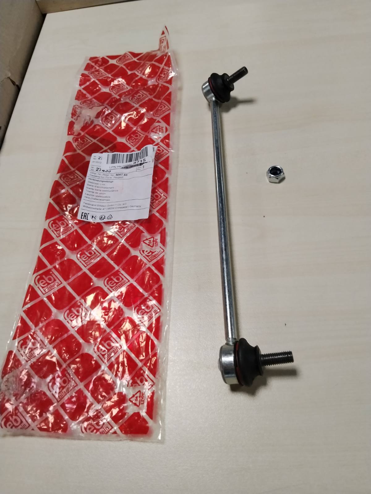 289076 - febi bilstein 27435 Shufër lidhëse me dado bllokuese, 1 copë