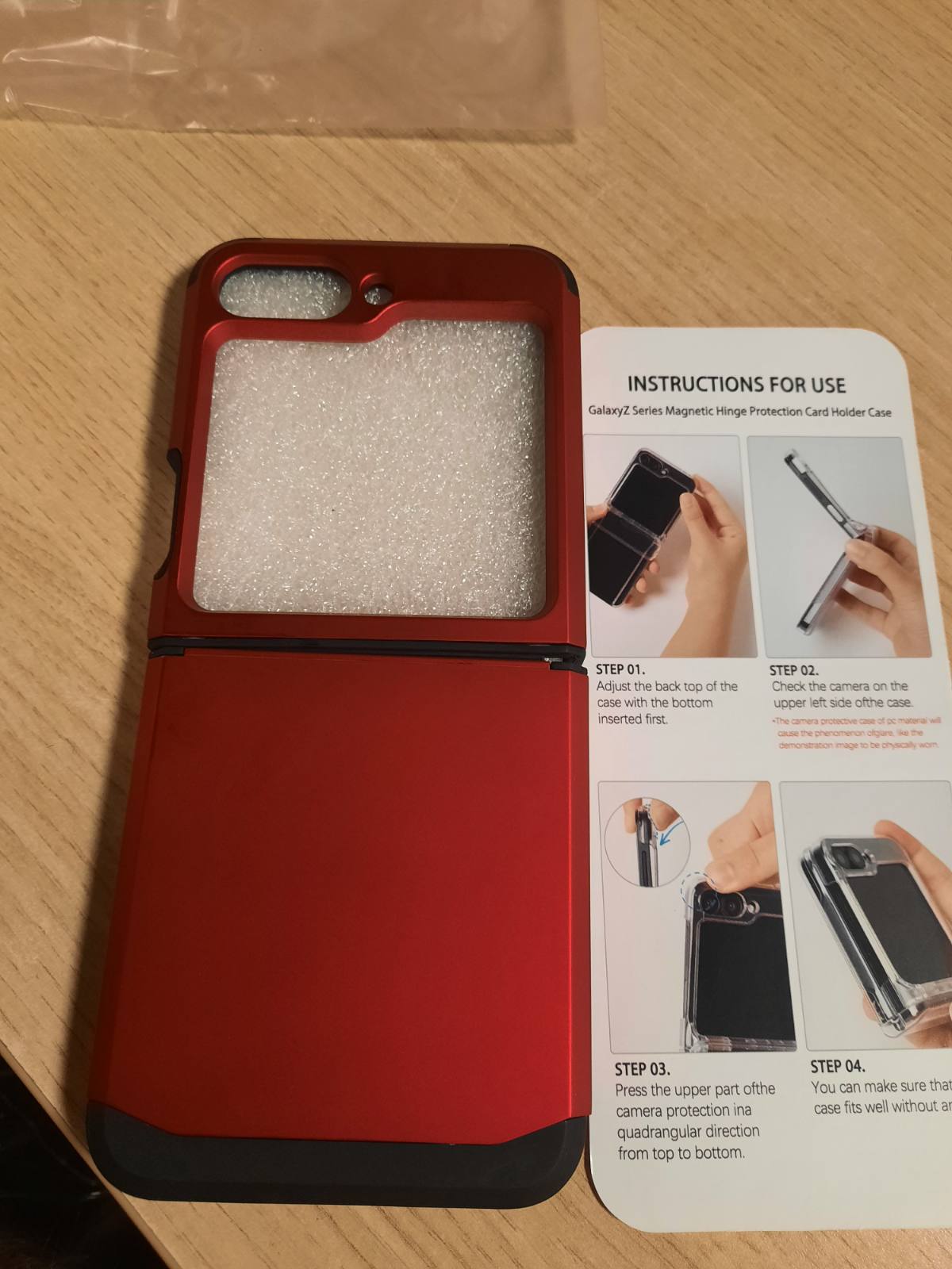 310145 - Mbrojtëse telefoni për Samsung Galaxy Z Flip 6 me mbrojtje nga menteshat, mbulesë mbrojtëse prej silikoni për PC ZFlip 6, mbrojtëse ushtarake nga rënia, rezistente ndaj goditjeve dhe gërvishtjeve për Samsung Z Flip6 (e kuqe)