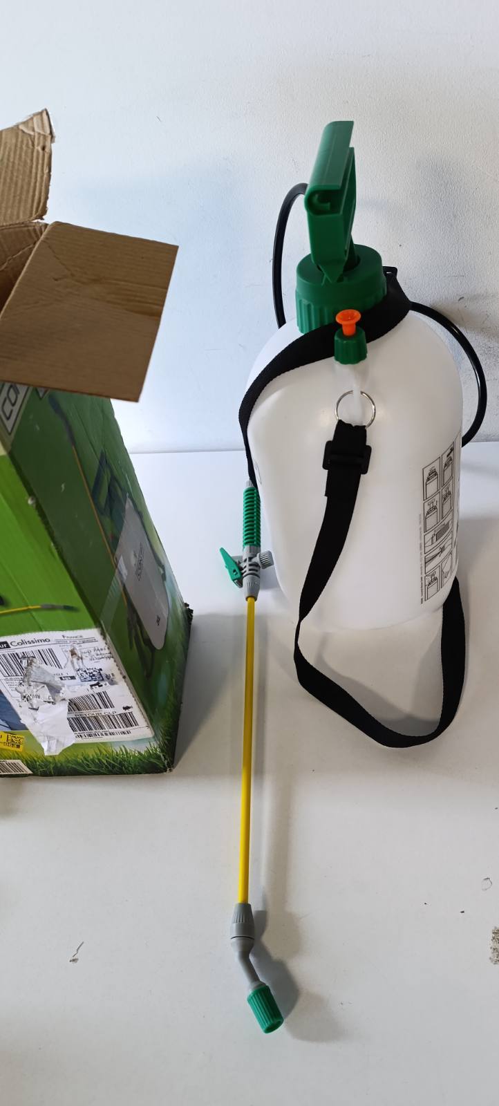 288882 - CON:P Spërkatës Kopshti Pompë Dore 5 L - Jeshile / E Bardhë - Plastikë me Cilësi të Lartë - Grykë e Rregullueshme