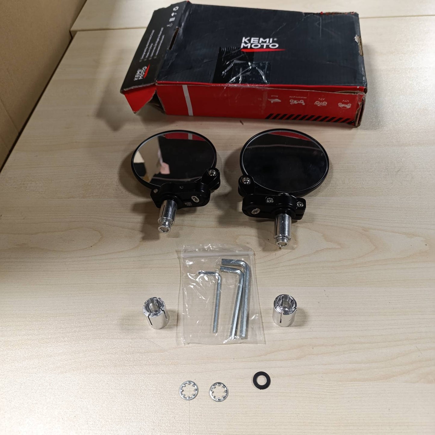 322473 - KEMIMOTO Pasqyra CNC Universale për Motoçikleta, Rrotullim 360°, të Miratuara E24