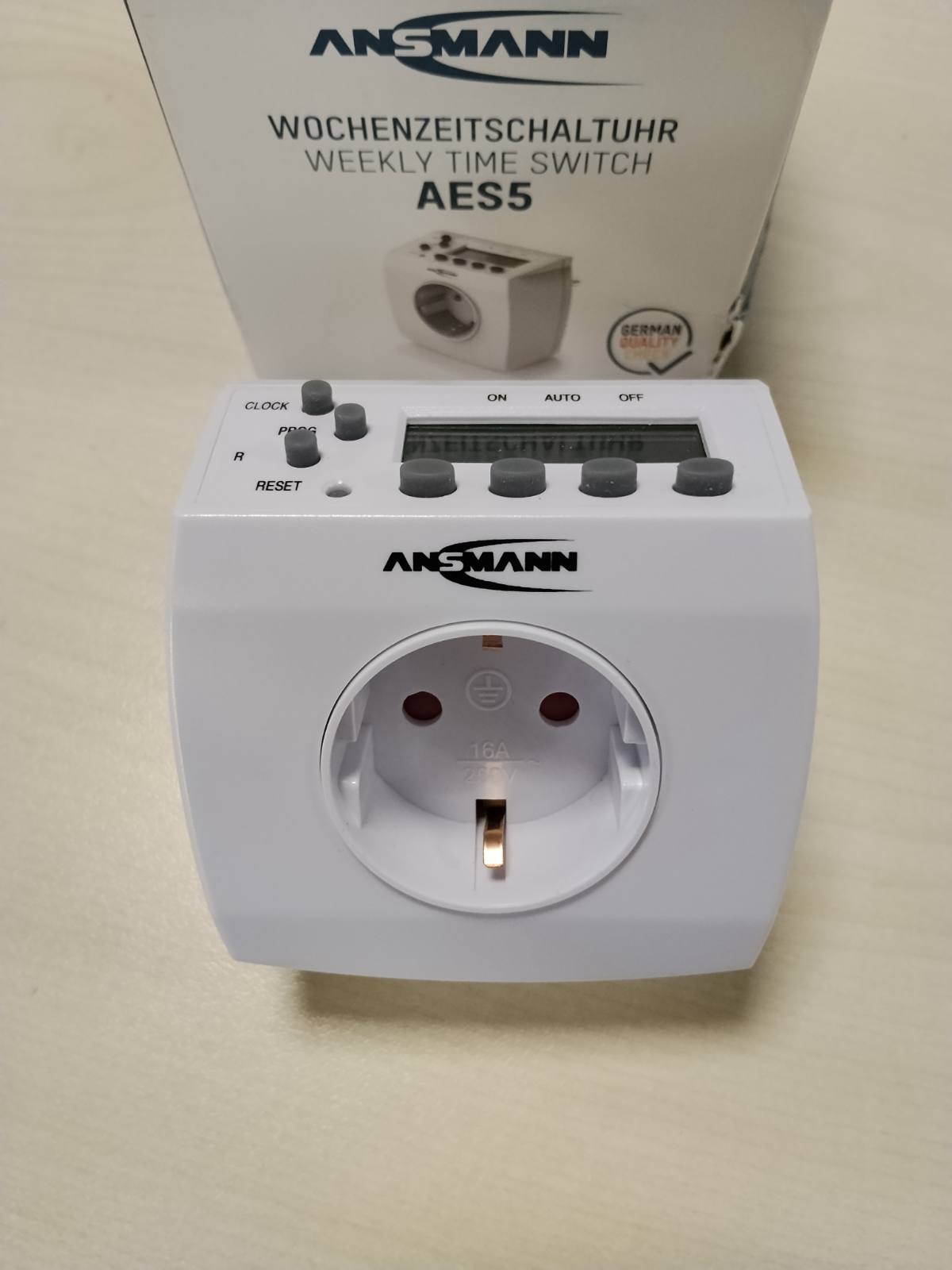310324 - ANSMANN Ndërprerës kohëmatësi AES5, ekran LCD, 3680W, ndërrues kohëmatësi dixhital me 8 kohë ndërrimi, funksion i rastësishëm