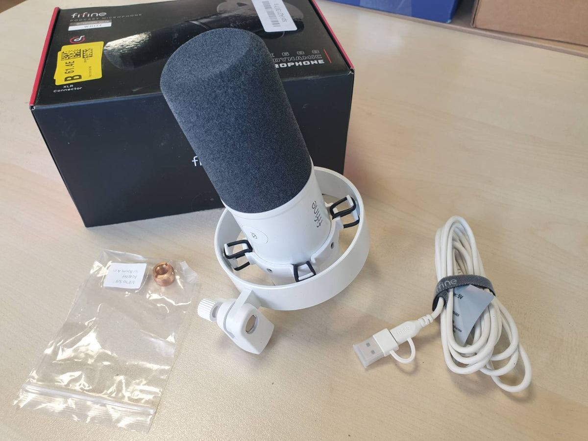 305174 - FIFINE Mikrofon Dinamik Studio USB/XLR, Kardioid RGB për PC, Lojëra, Podcasting, Streaming, Regjistrim Zëri, për PS4/5 Mac PC Mixer Karta Zëri - E Bardhë