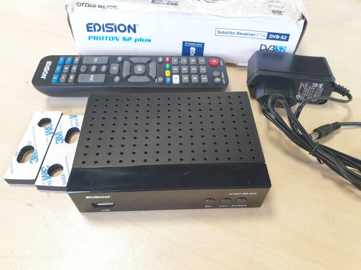 295772 - EDISION Marrës Satelitor Proton S2 Plus Full HD FTA, Telekomandë Comfort 2-në-1, i pajtueshëm me Unicable (DVB-S2, HDMI, SCART, S/PDIF, USB, LAN, Mbështetje USB WiFi)
