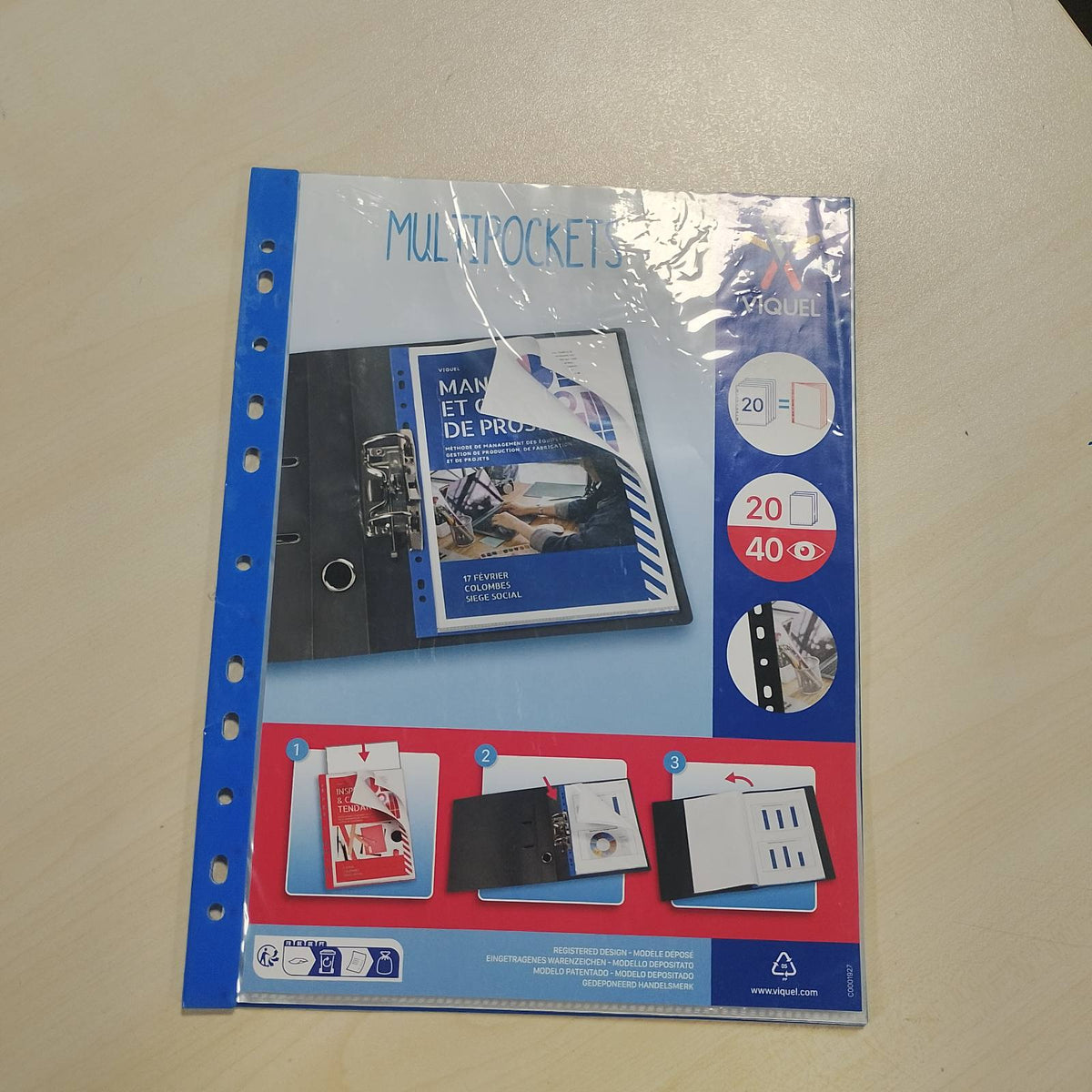 310579 - VIQUEL Xhepa të shpuar të lidhur për dosje A4 - Blu