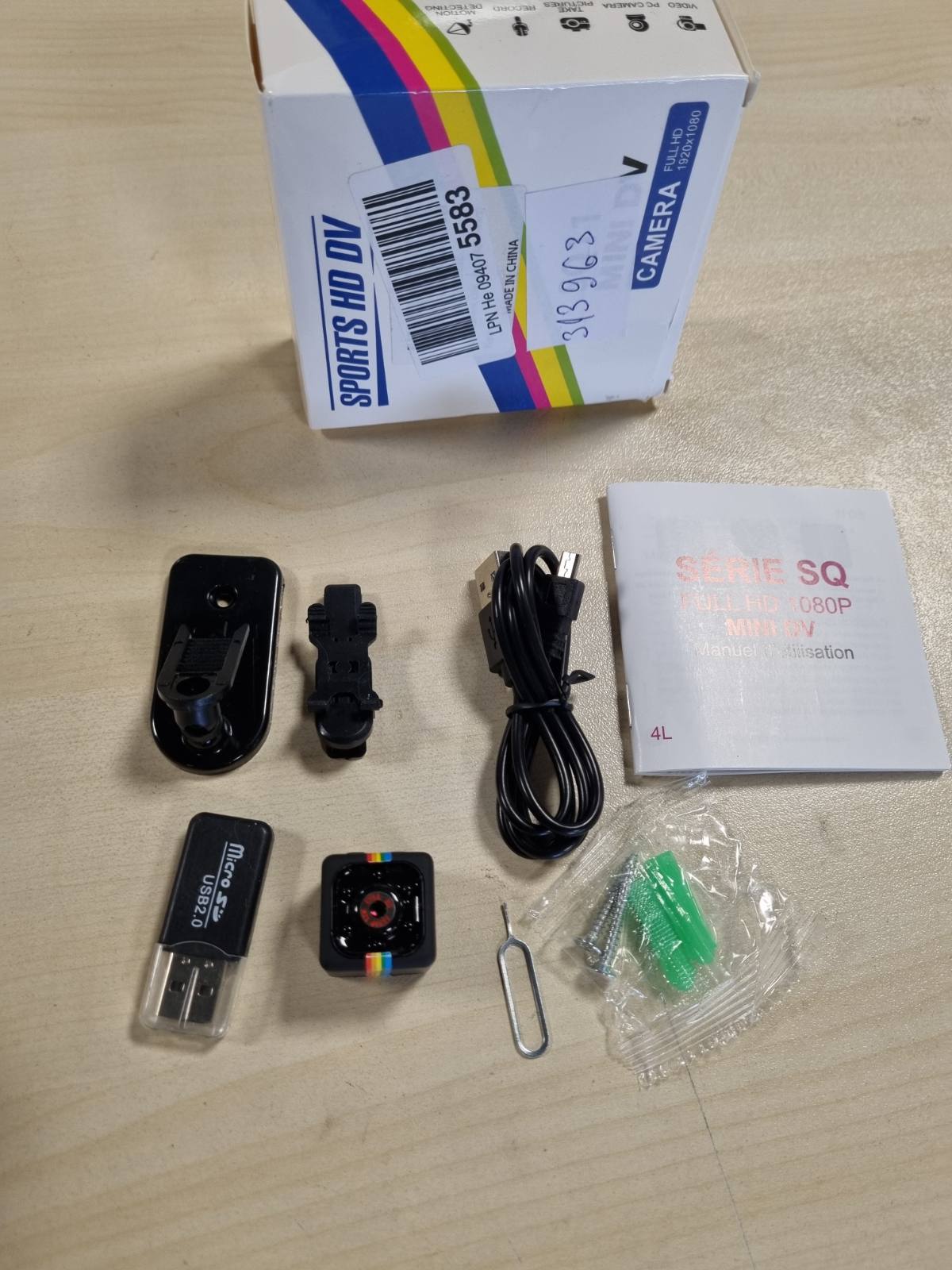 313963 - Mini kamera, Kamera mbikëqyrëse 1080P, Pa Wi-Fi, Kartë memorie 32GB