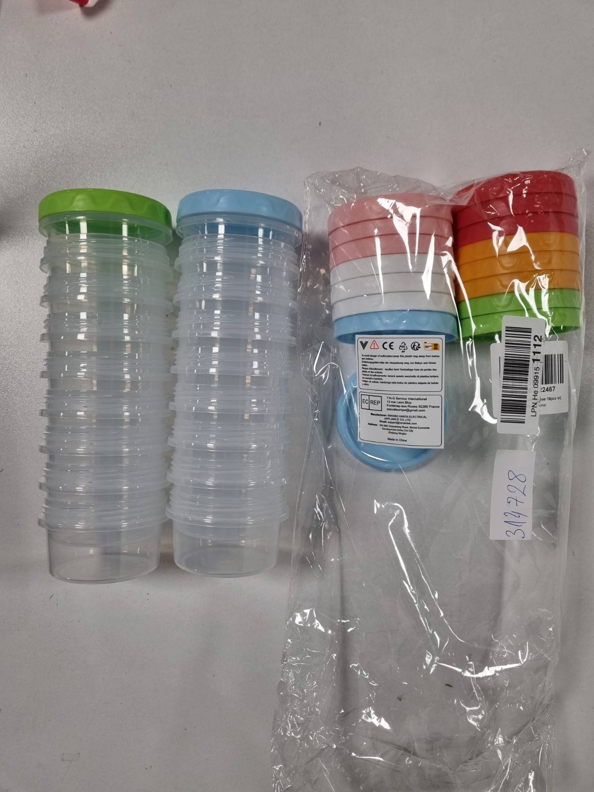 314728 - VINATO ENË PËR RUAJTJEN E USHQIMIT ME 18 PJESË DHE KAPAKË, ENË TË VOGLA PLASTIKE 120ML ME KAPAKË, SET ENESH USHQIMI, ENË TË VOGLA NGRIRËSE, TË VENDOSSHME NË GRUMBULL