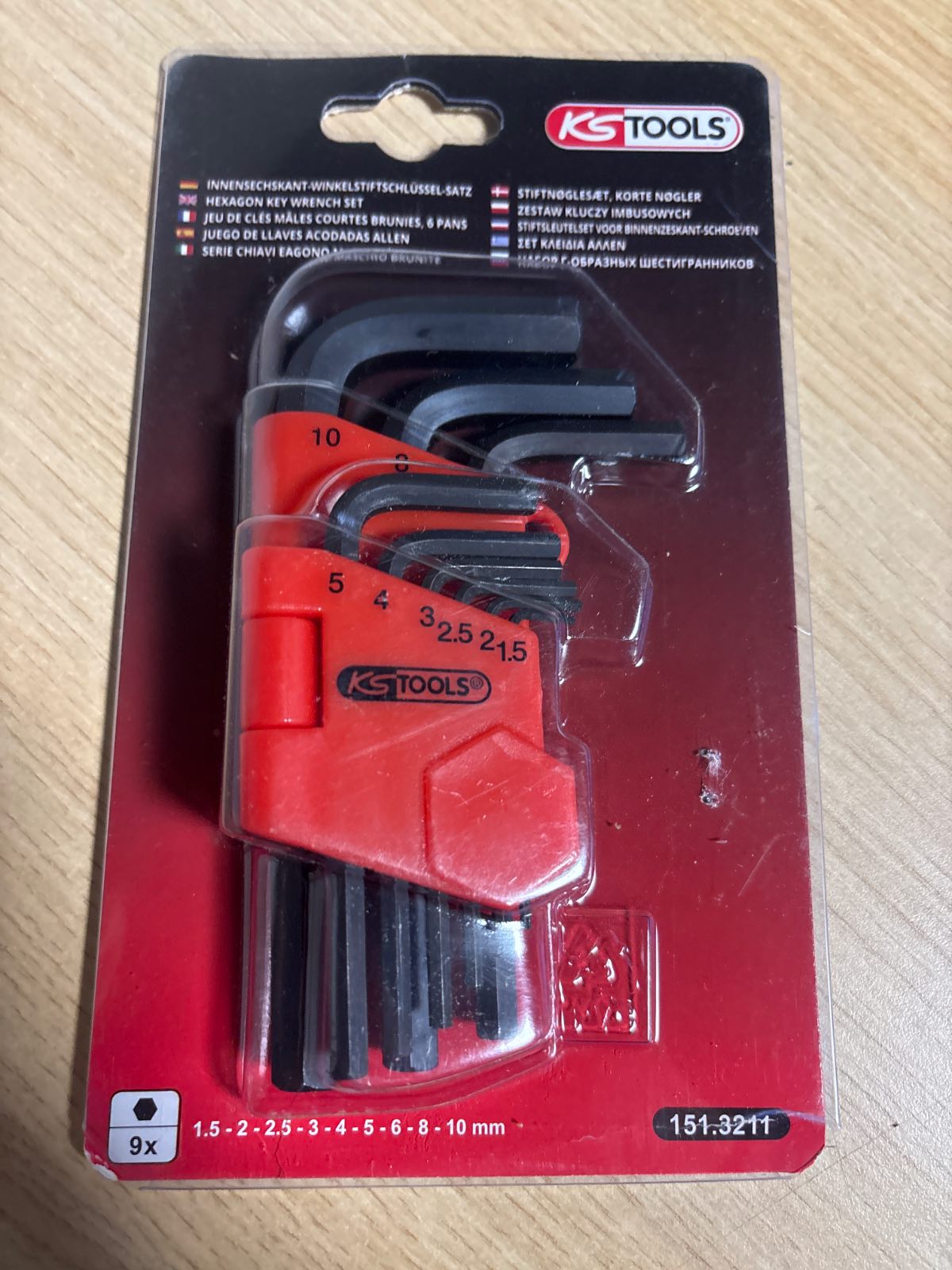 335601 - KS TOOLS 151.3211 SET ME 9 ÇELËSA GJASHTËKËNDORË TË SHKURTËR - 6 x 6-me majë