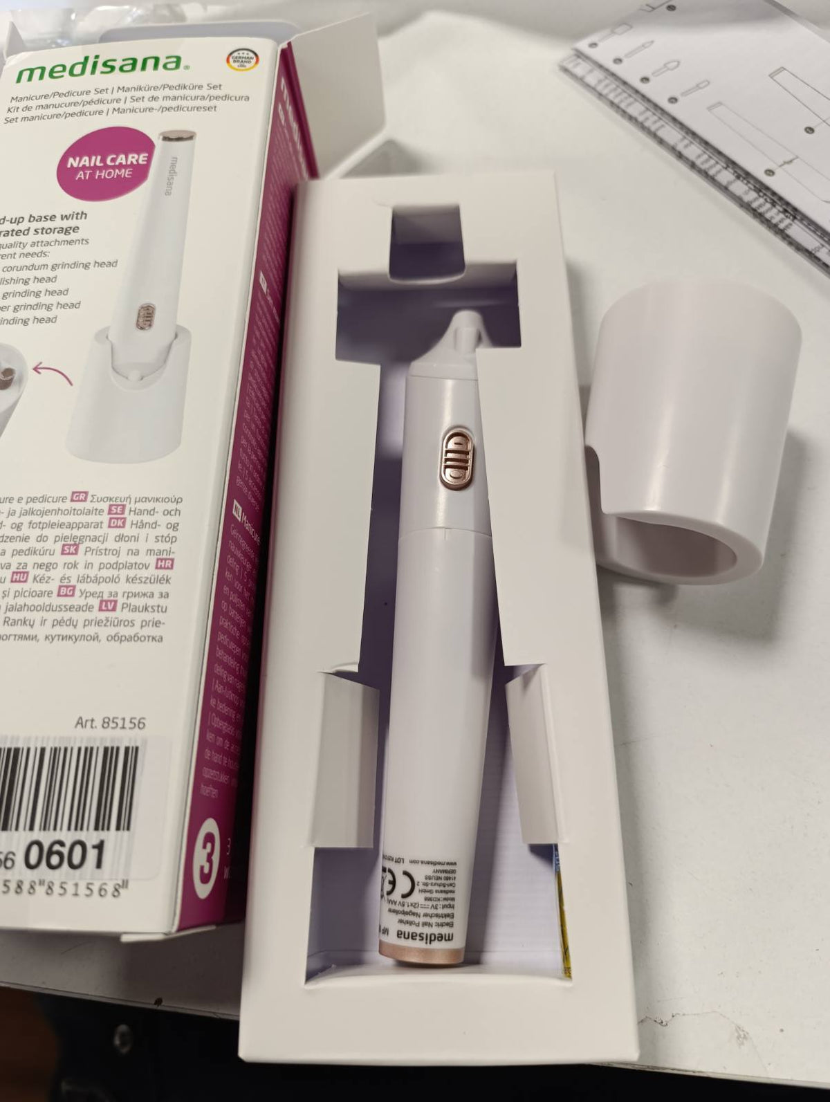 307753 - MEDISANA Set Manikyr dhe Pedikyr pa Tel MP 900, Shpuese Elektrike për Thonj