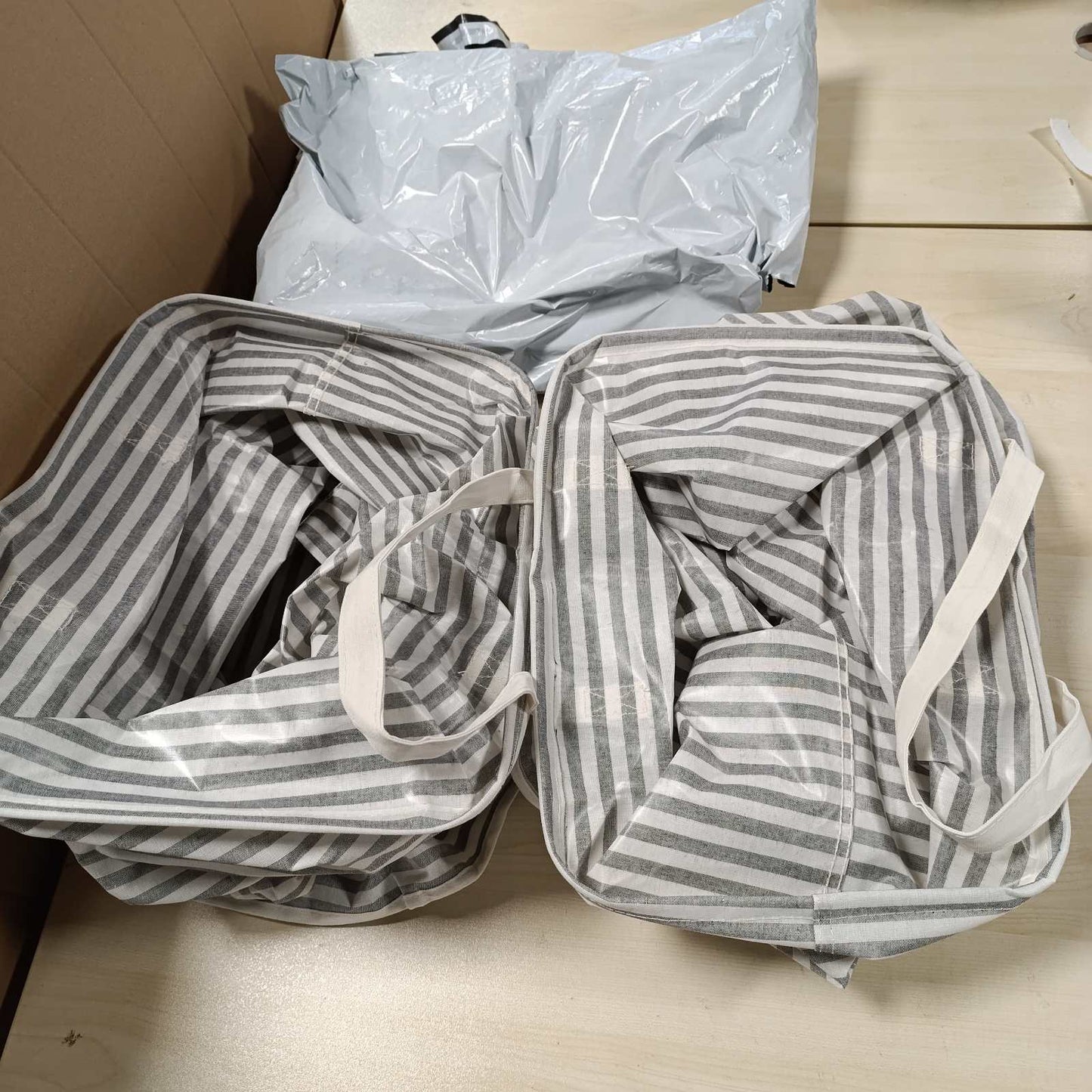 215353 - LIFEWIT Set me 2 pjesë Shportë rrobash 80L, Kuti e madhe e palosshme për larje rrobash