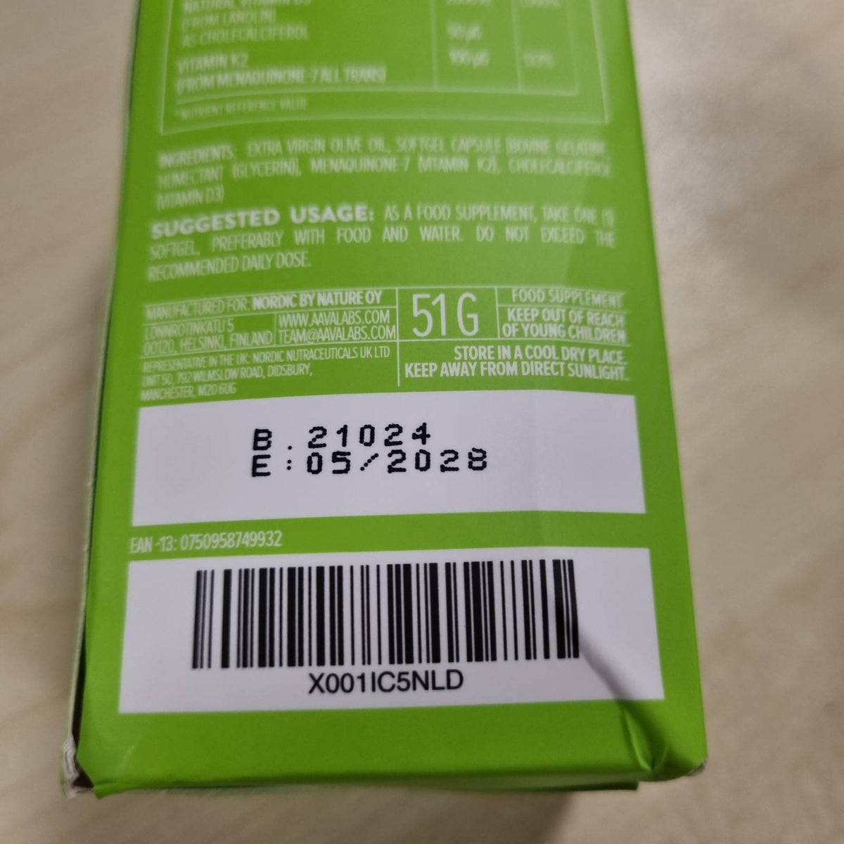 300849 - Dozë e lartë e vitaminës D3 K2 me vaj ulliri të virgjër, 2000 IU + 100μg K2, 180 kapsula