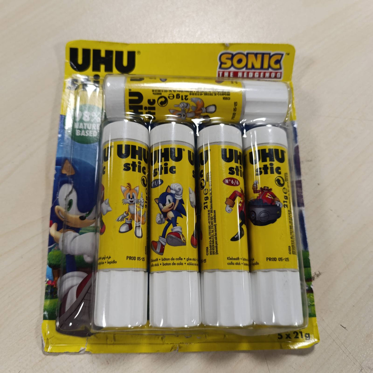 300054 - UHU Stic Sonic Ngjitës për Koleksion, Edicion i Limituar, Kuti me 5 Shkopinj prej 21g, Pa Tretës, Ngjitës i Sigurt për Artizanat