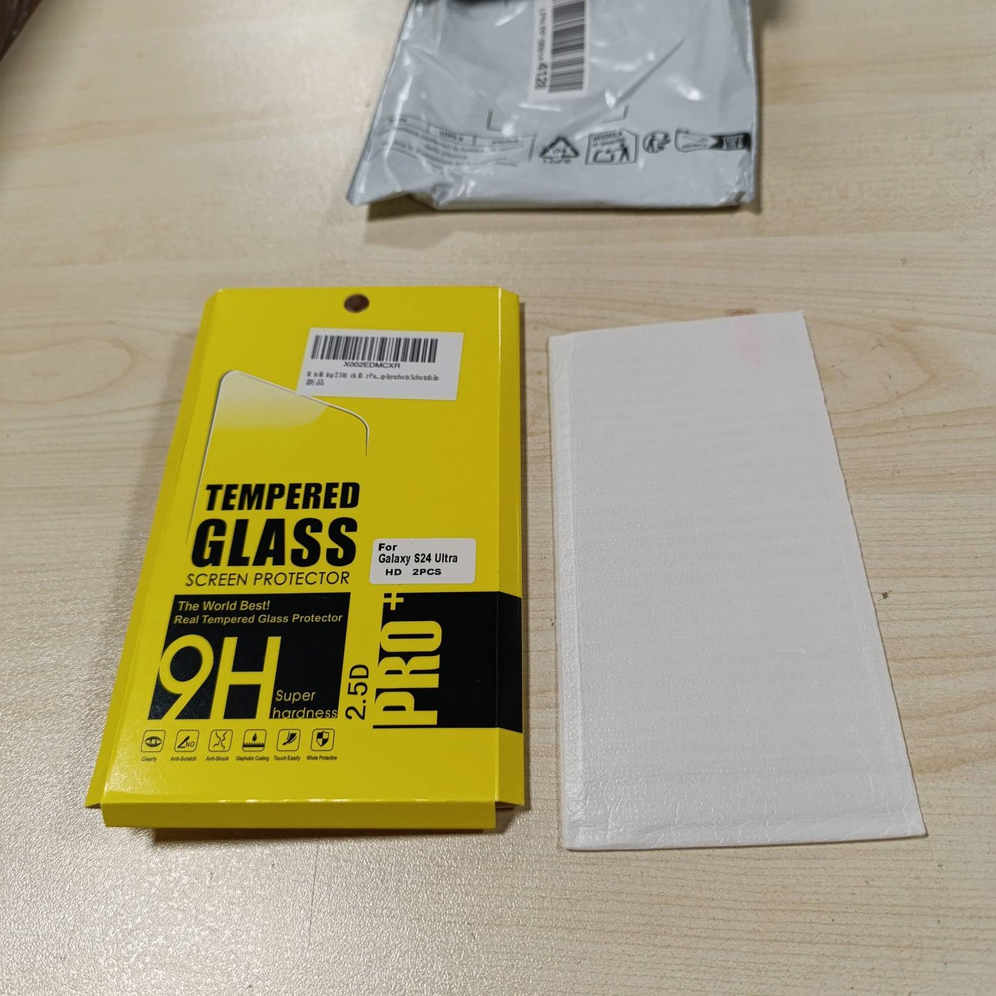 274473 - Mbrojtës ekrani prej qelqi të temperuar MiniMing për Samsung Galaxy S24 Ultra, pako me 2 copë, mbrojtës ekrani transparent HD 0.25 mm për Samsung S24 Ultra, film xhami i temperuar kundër flluskave për Galaxy S24 Ultra