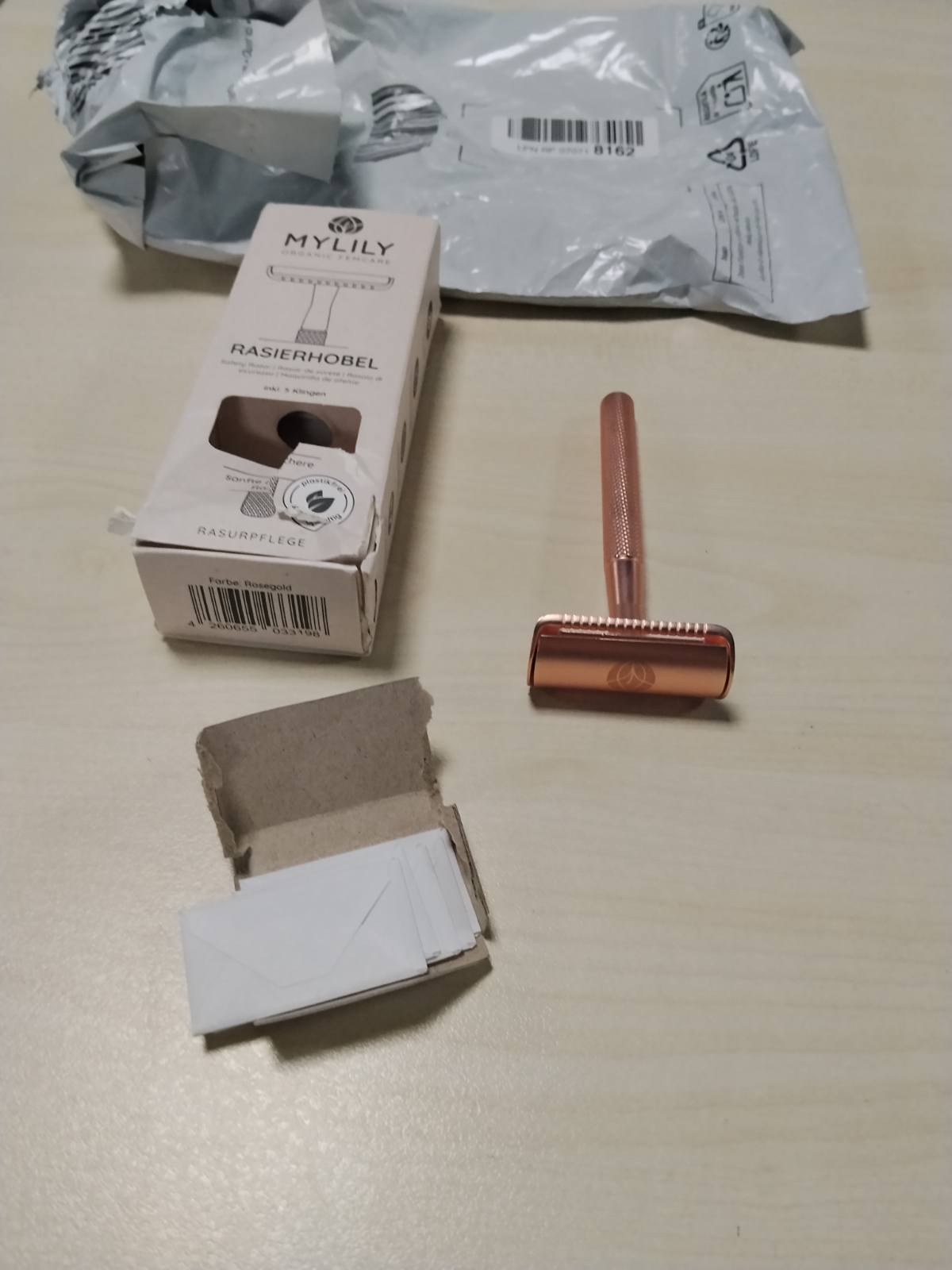 297615 - MYLILY® Brisk sigurie me 5 tehe brisku të përfshira, metalik pa plastikë, për femra, makinë prerëse intime, makinë prerëse trupi, kit pa mbeturina, ngjyrë Rose Gold