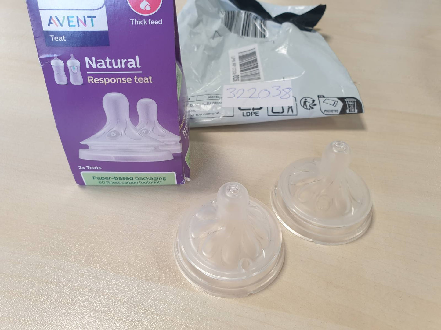 322038 - PHILIPS AVENT Tetina nga Biberón, 2 tetina, sin BPA, për fëmijë deri në 6 muaj, model SCY966/02