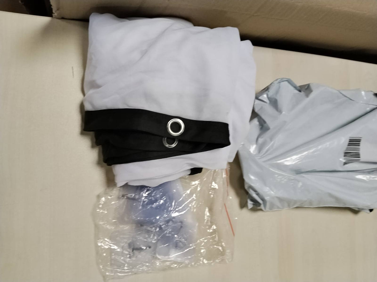 296396 - QWORK® Ekran projeksioni 120 inç, ekran projektori i palosshëm HD 16:9, 265 x 150 cm, ekran projektori anti-rrudhë me aksesorë, për përdorim të brendshëm dhe të jashtëm