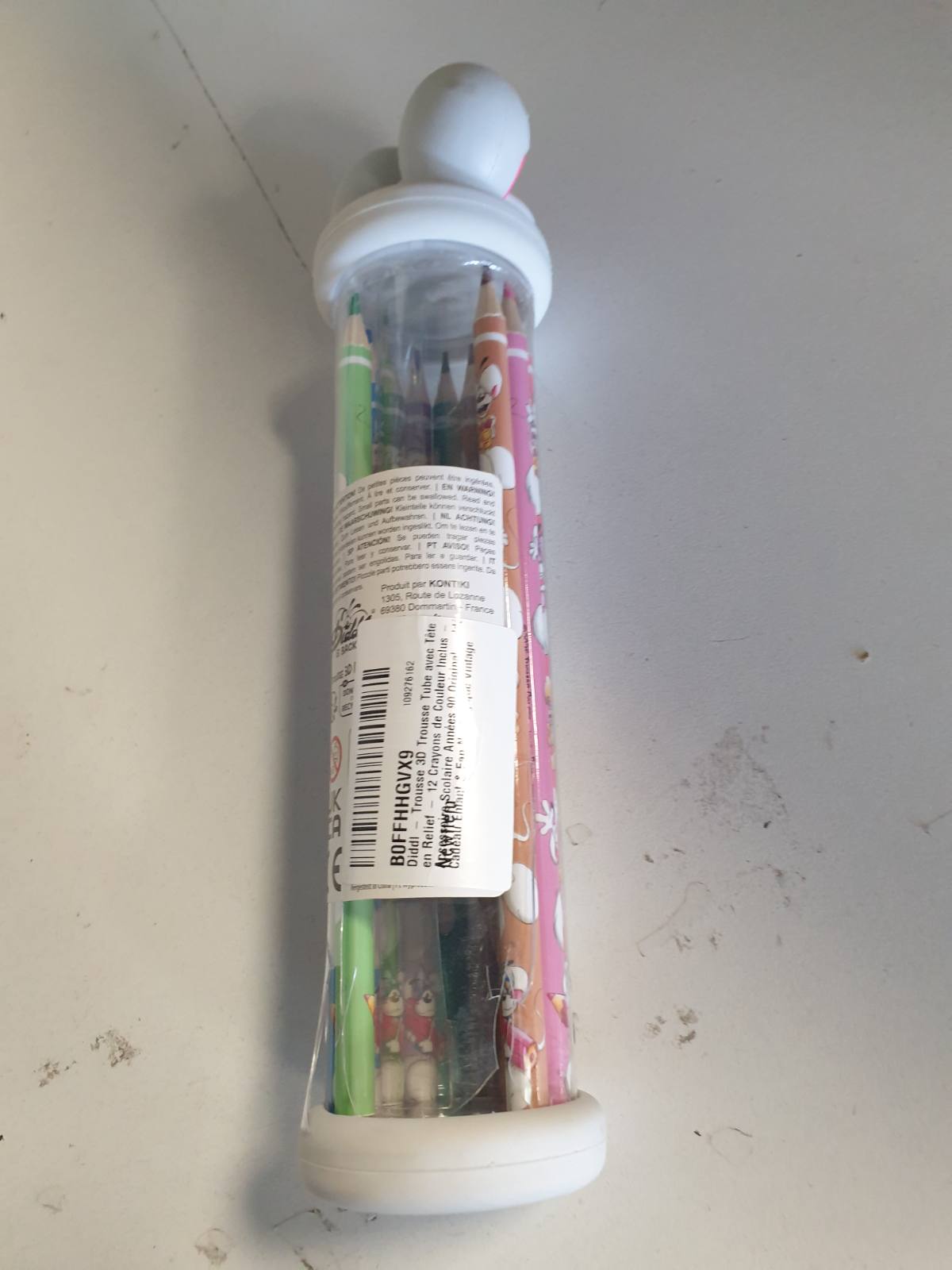 276894 - DIDDL Kuti Lapsash 3D me Kokë të Stampuar, 12 Lapsa me Ngjyra, Furnizime Shkollore Origjinale të Viteve '90