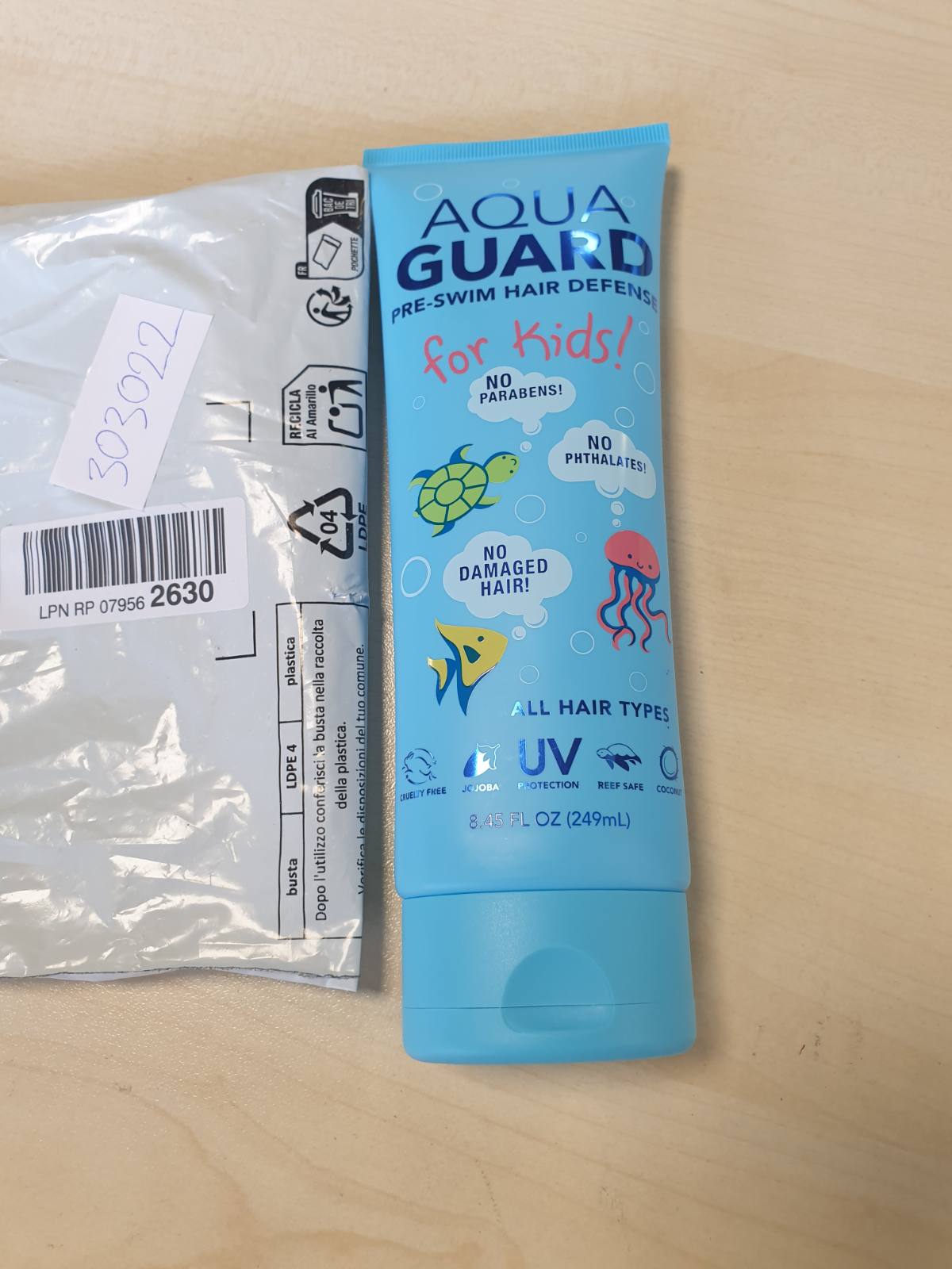 303022 - AQUAGUARD Mbrojtje për flokët për fëmijë para notit, pa parabene dhe gluten, vegan, 8.45 oz