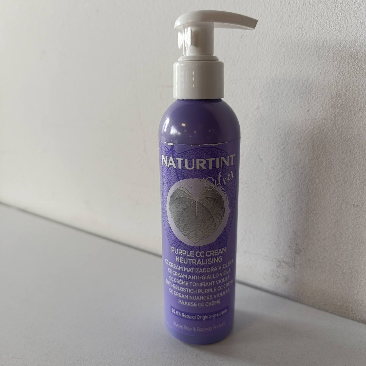 317890 - NATURTINT Balsam pa shpëlarje CC Cream Silver, Eliminon tonet e verdha dhe të bakrit, 200 ml, 95.8% përbërës natyralë
