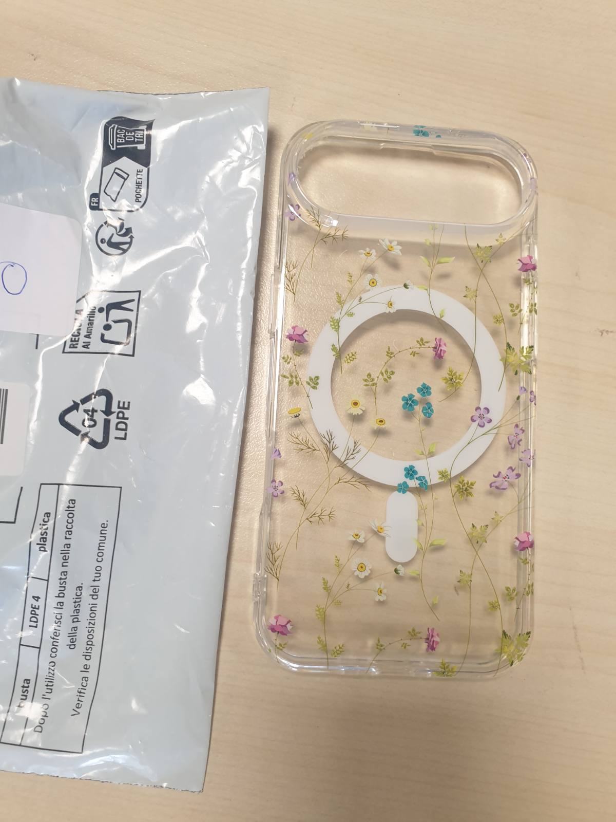 269490 - L-FADNUT Mbulesë magnetike për iPhone Air, e pajtueshme me MagSafe, silikon transparent, model i hollë me lule, mbrojtëse kundër goditjeve për iPhone Air, e verdhë