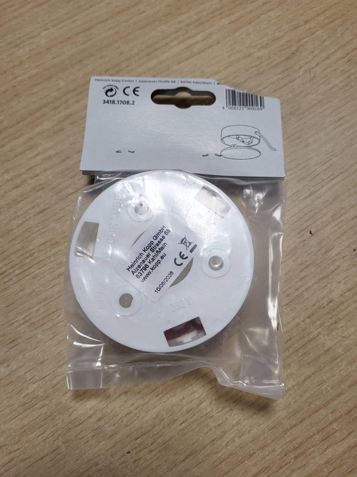 335712 - KOPP Tendë kutie kryqëzimi e bardhë - 1 copë - Plastike - Tendë tavani për shpërndarje kabllosh