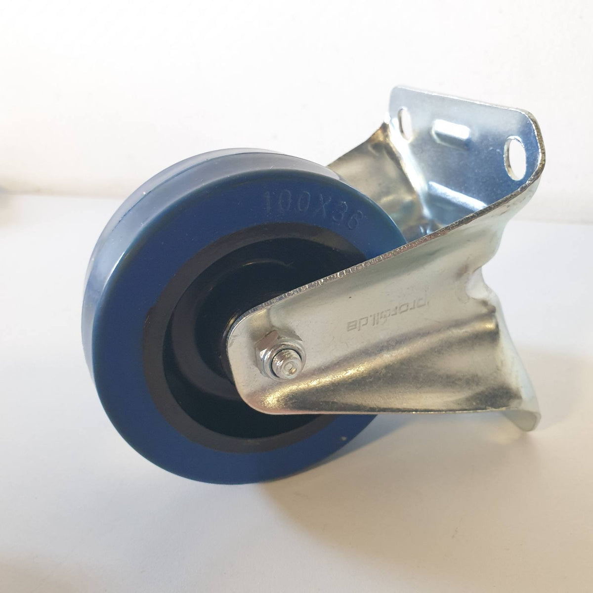 314796 - METAFRANC 802620 Rrota fikse Ø 100 mm, Pllakë 105 x 80 mm, Rrotë elastike prej gome të fortë, Ngarkesa maksimale: 150 kg/Rrota