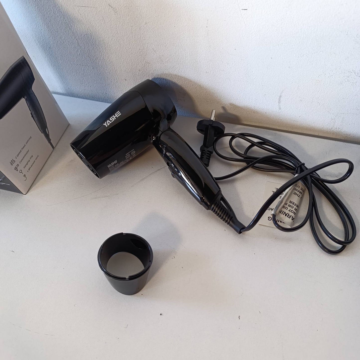 272105 - YASHE Tharëse flokësh mini e palosshme, 1200W, 2 cilësime nxehtësie, kabllo 1.8 m