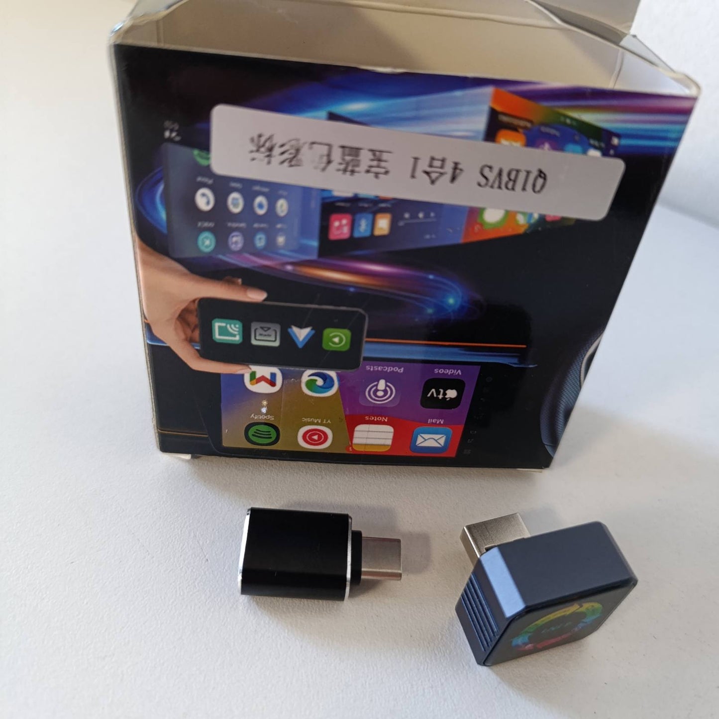 319955 - ADAPTUES PA TEL PËR CARPLAY GCNWW 4-NË-1 DHE ANDROID AUTO DONGLE, MBËSHTET AIRPLAY DHE MIRRORLINK SCREEN PASQYRING, LIDHJE E SHPEJTË DHE E QENDRUESHME 5.8GHZ, PLUG AND PLAY PËR MAKINA ME CARPLAY TË LIDHUR ME TELA NGA FABRIKA