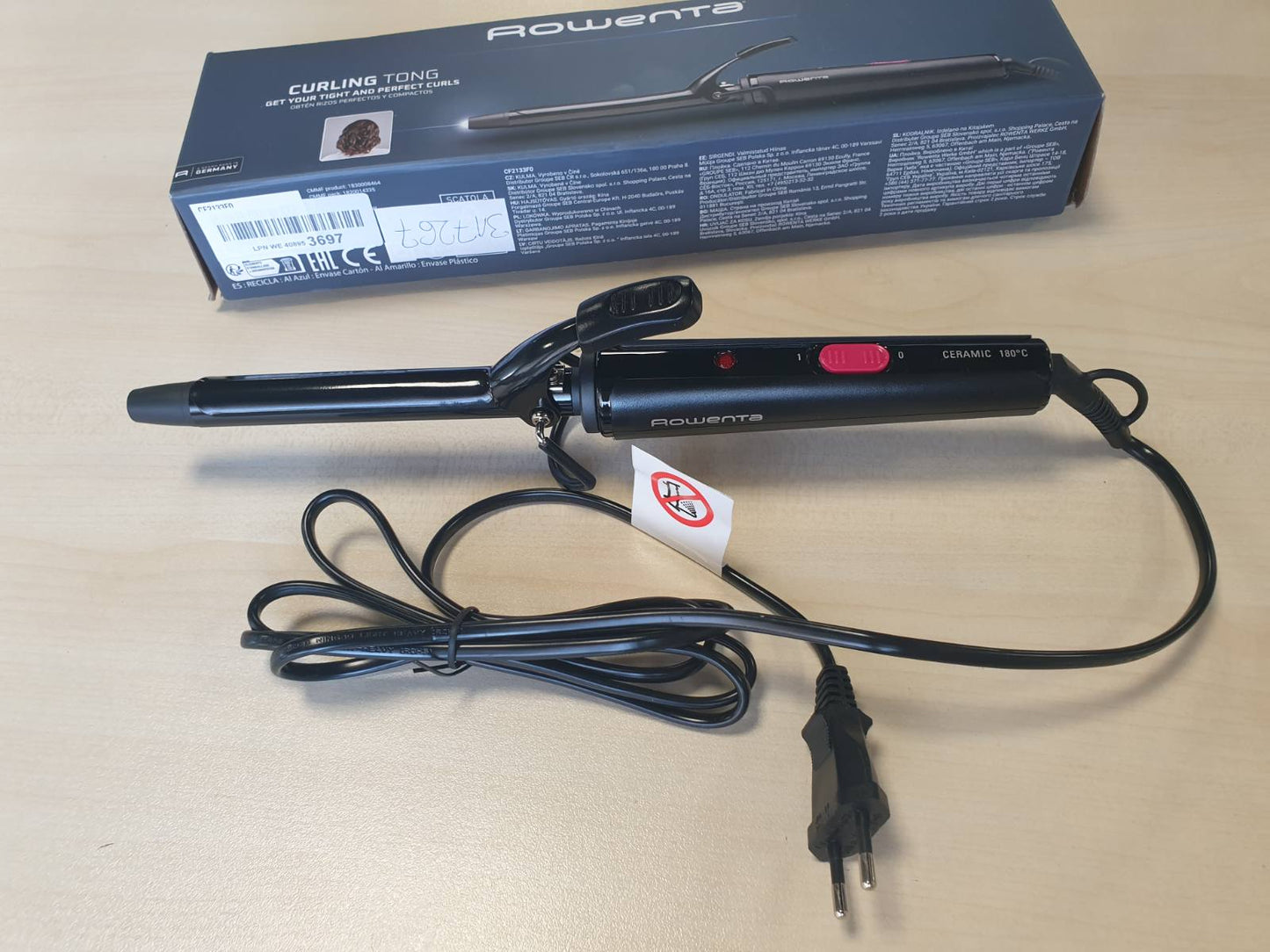 317267 - HEKUR KAÇURRELASH ROWENTA 16 MM PËR FLOKË, 25W, VESHJE QERAMIKE, TEMPERATURA 180°C, TREGUES NGROHJEE, MAJË E FTOHTË, KAÇURRELA TË PËRCATUARA, REZULTATE TË SHPEJTA, E ZEZË DHE FUKSI, CF2133F0