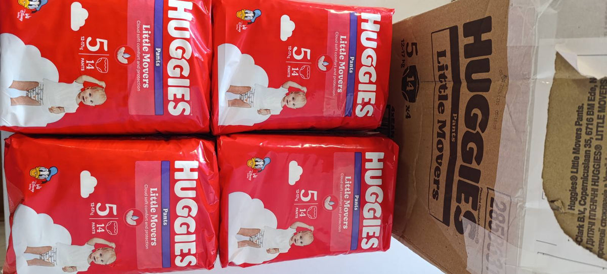 307633 - HUGGIES Të brendshme Little Movers Madhësia 5 (12-17 kg), 56 copë