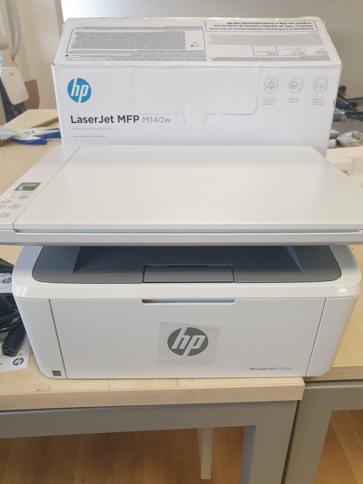 305073 - HP LaserJet M140w 7MD72F, Printer Shumëfunksional Laser A4, Monokrom, Printim Manual Dupleks Bardhë e Zi, 20 faqe/min, Wi-Fi, Smart, Bardhë