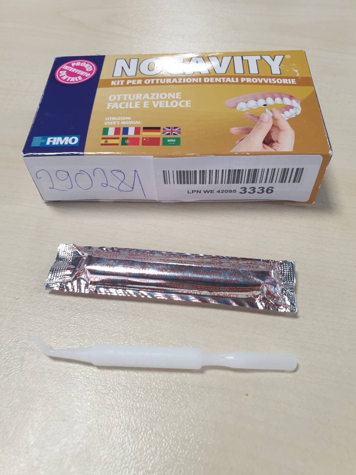 290281 - NOCAVITY Kit Mbushjesh të Përkohshme Dentare, Çimento për Mbylljen e Zgavrave